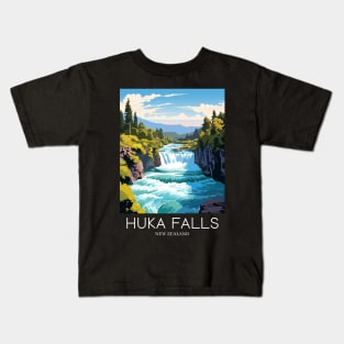 A Pop Art Travel Print of the Huka Falls - New Zealand Kids T-Shirt